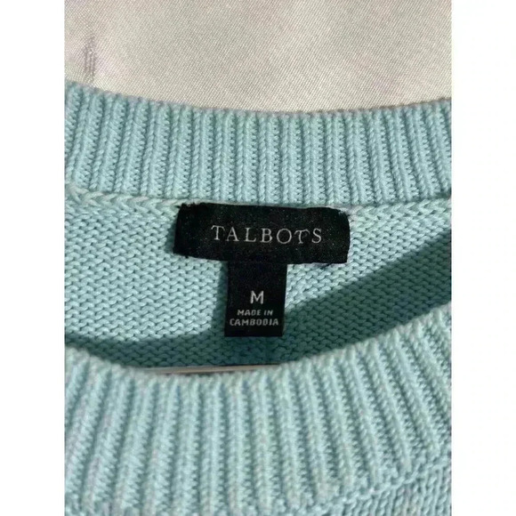 Talbots Sweater Womens Med Blue Drop Shoulder Crew Neck Soft Medium Weight Tunic - Picture 3 of 7